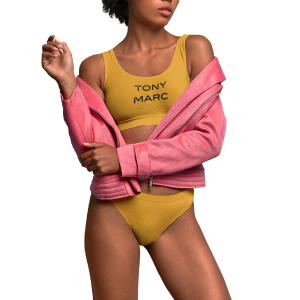 women signature stacked sports bra bikini set mustard